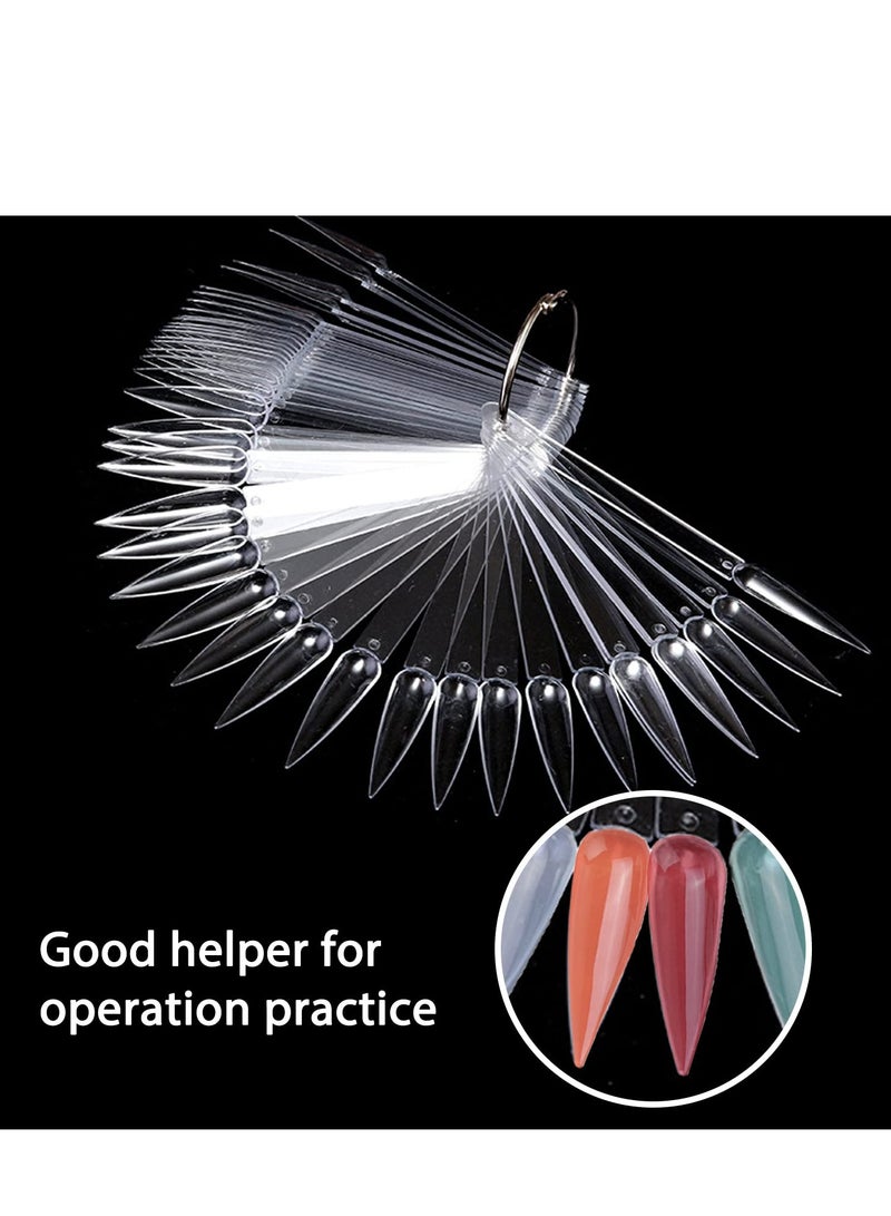 Excefore Nail Swatches 100Pcs Swatch Sticks Colour Display Tips Art with Metal Ring for Salon and Beginners - Image 4