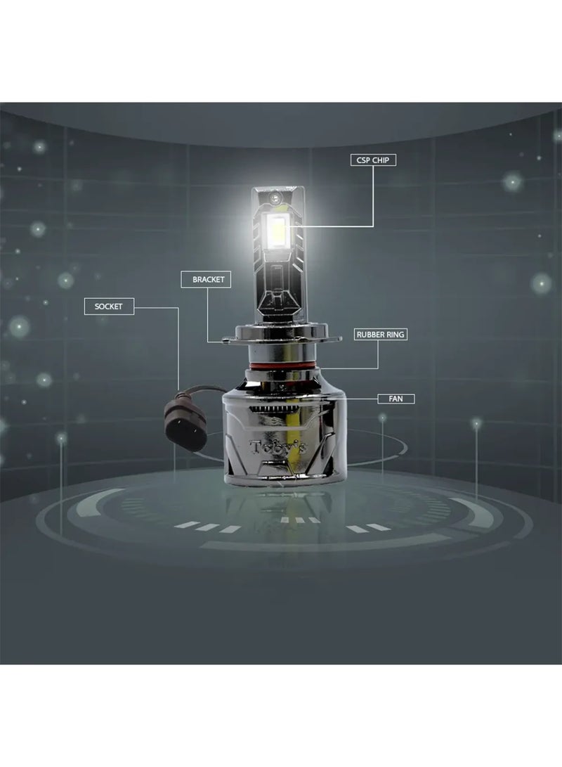 توبيز لمبات مصابيح أمامية LED للسيارة من توبيز TY80 MAX، قطعتان، قوة 80 واط، 8000 لومن، درجة حرارة اللون 6500 كلفن - TY 80 MAX HL - H13 - Image 4