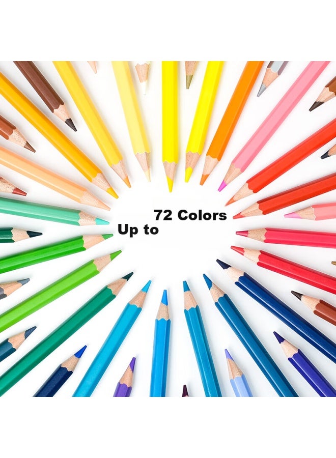 Marco Water-soluble Erasable Colored Pencils, 72-pack, For Students, Children, Boys, Girls, Beginner Drawing, Coloring, Art Supplies, Drawing Tools, Art Materials, Birthday Gift, Back-to Set - Image 3