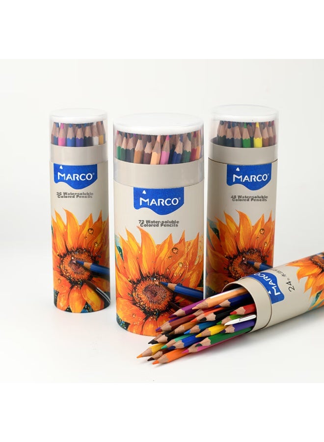 Marco Water-soluble Erasable Colored Pencils, 72-pack, For Students, Children, Boys, Girls, Beginner Drawing, Coloring, Art Supplies, Drawing Tools, Art Materials, Birthday Gift, Back-to Set - Image 5