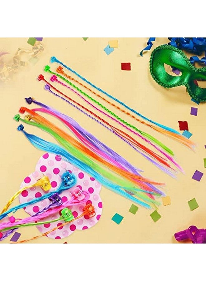MYSELF Hair Strips For Girls 12PC Fake Hair Multicolour Hair Extensions For Kids Hair Accessories For Girls Hair Clips For Kids Baby Hair Accessories Artificial Hair Random Colors 12PC - Image 5