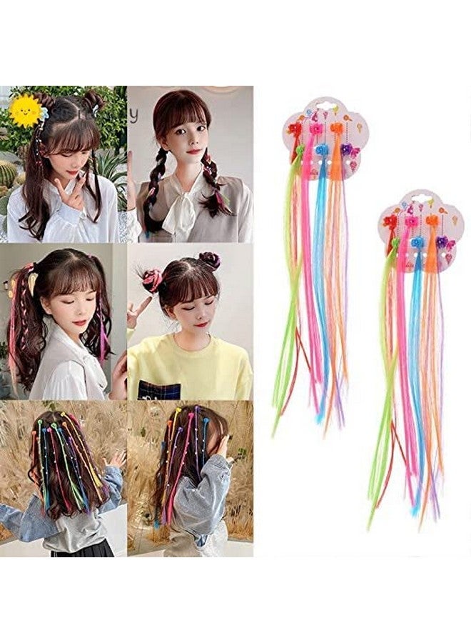MYSELF Hair Strips For Girls 12PC Fake Hair Multicolour Hair Extensions For Kids Hair Accessories For Girls Hair Clips For Kids Baby Hair Accessories Artificial Hair Random Colors 12PC - Image 3