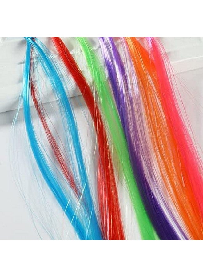 MYSELF Hair Strips For Girls 12PC Fake Hair Multicolour Hair Extensions For Kids Hair Accessories For Girls Hair Clips For Kids Baby Hair Accessories Artificial Hair Random Colors 12PC - Image 4