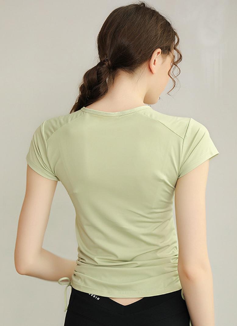 رياضي دائري اللون الصامد سحاب البنطلون كم منتظم قمة رقيقة اخضر - Image 2