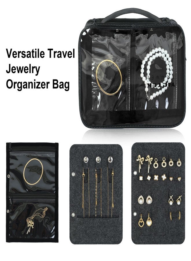 YICTEK Clear Travel Size Jewelry Organizer Bag Case, See-through And large Capacity Jewelry Storage Book Organizer Binder Pages with Pouch Bags for Necklaces, Earrings, Rings, Bracelets - Image 4