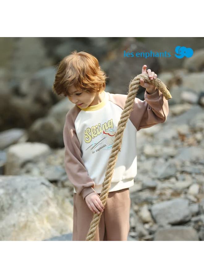 Les enphants Liyingfang Children's Sweatshirt Boys' Sweatshirt Baby Top Autumn Fleece Sweatshirt Elegant Coffee 140 CM - Image 4