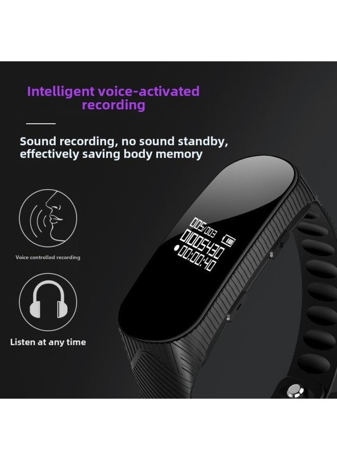 Generic JNN S6 Watch Recording Pen Smart Recording Pen Meeting Record Student Class Smart Sports Bracelet Recording Pen-Color:Black-Capacity:4GB  - Image 3