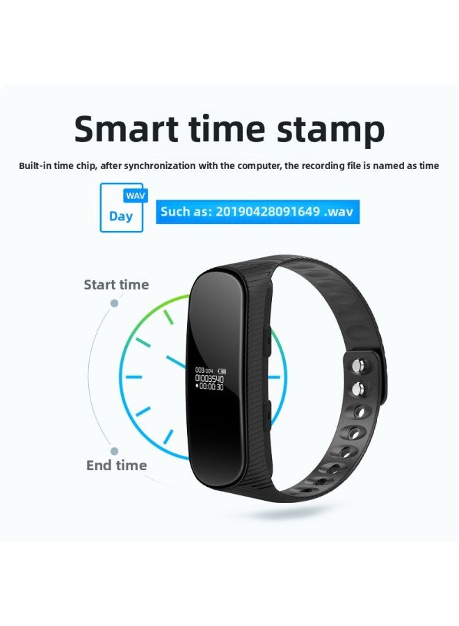 Generic JNN S6 Watch Recording Pen Smart Recording Pen Meeting Record Student Class Smart Sports Bracelet Recording Pen-Color:Black-Capacity:4GB  - Image 4