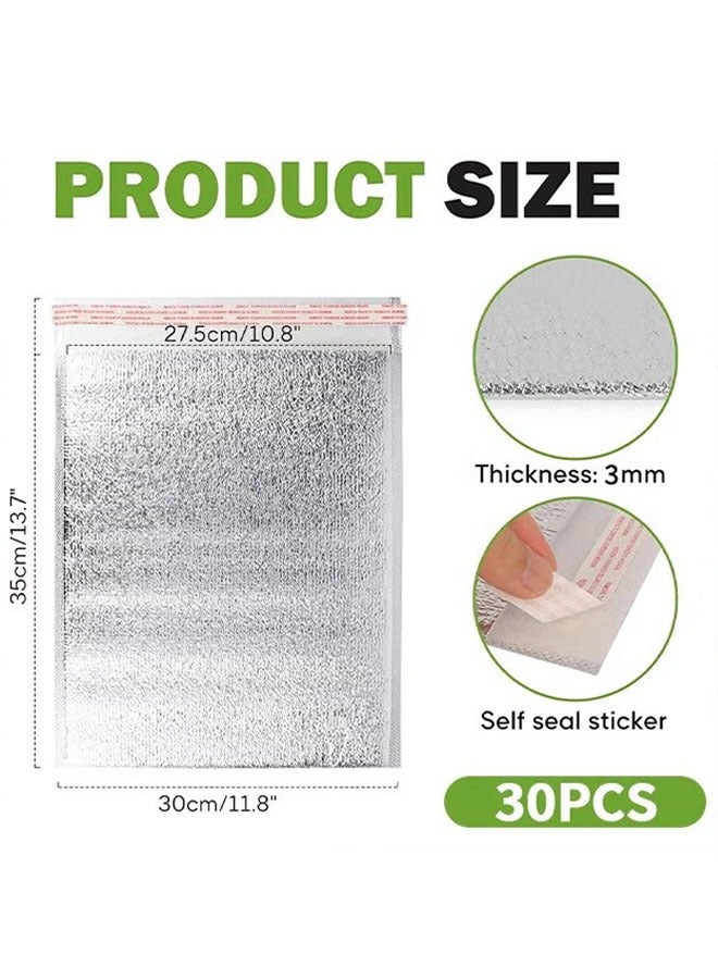 Ailily 30 Pcs Reusable Insulation Bags,Self-seal Thermal Box Liners,Lunch Food Box Packing Pouches Insulation Lining Waterproof Insulation Grocery Delivery Package  - Image 2