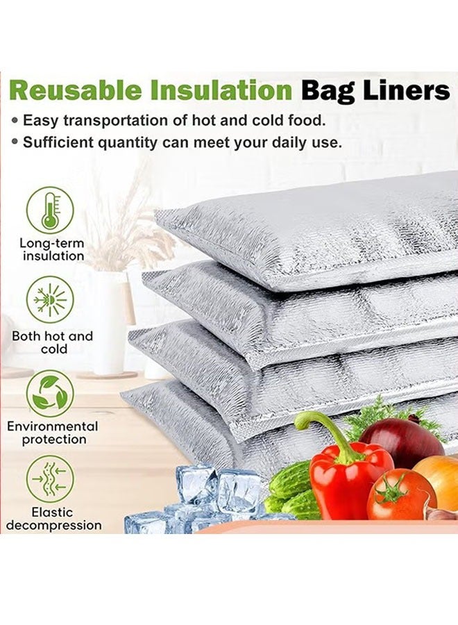 Ailily 30 Pcs Reusable Insulation Bags,Self-seal Thermal Box Liners,Lunch Food Box Packing Pouches Insulation Lining Waterproof Insulation Grocery Delivery Package  - Image 3