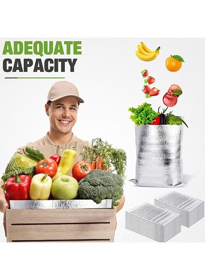 Ailily 30 Pcs Reusable Insulation Bags,Self-seal Thermal Box Liners,Lunch Food Box Packing Pouches Insulation Lining Waterproof Insulation Grocery Delivery Package  - Image 5