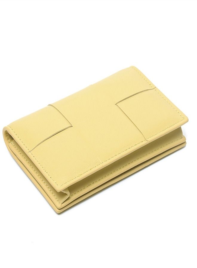Loquat Leather Hand-Woven Wallet Yellow  - Image 1