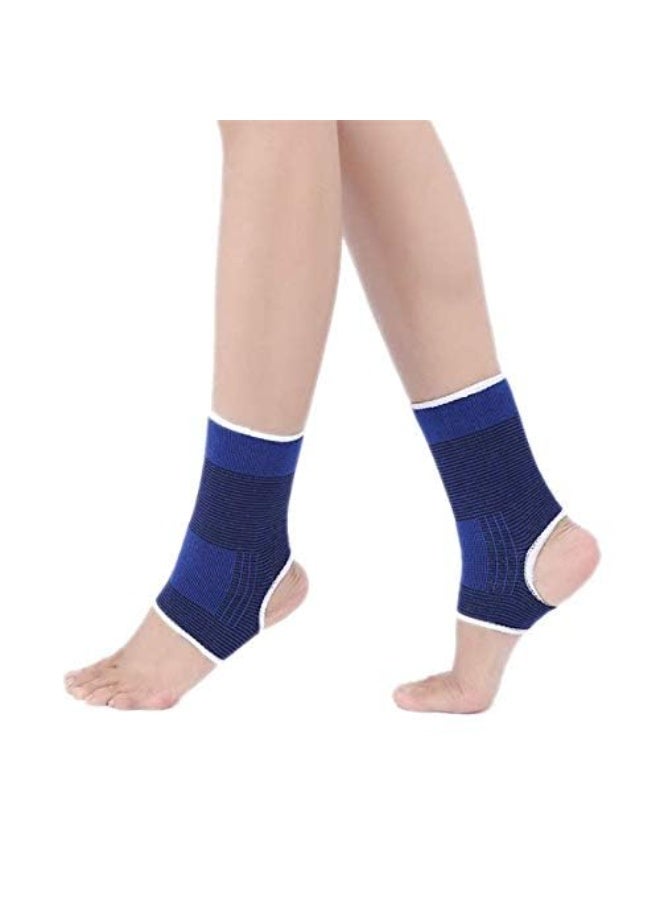 دعامة كاحل للرجال والنساء – ضغط متوسط لتصحيح القوام، قماش محبوك خفيف ومرن وجيد التهوية، كعب مفتوح، مناسبة للقدم اليمنى أو اليسرى، لون أزرق" - Image 1