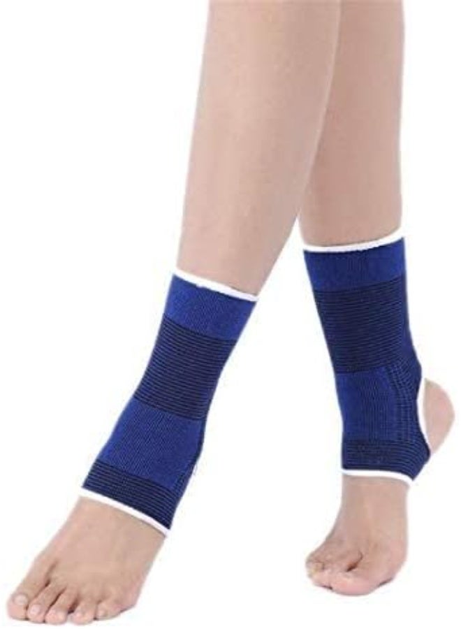دعامة كاحل للرجال والنساء – ضغط متوسط لتصحيح القوام، قماش محبوك خفيف ومرن وجيد التهوية، كعب مفتوح، مناسبة للقدم اليمنى أو اليسرى، لون أزرق" - Image 4
