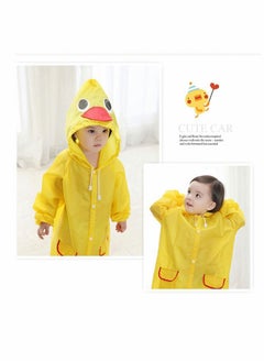 Y&D Children's raincoats, Cartoon Kids Rain Jacket, Blue CarGirls Hooded Poncho Outdoors Transparent Raincoat Student Suit Waterproof Durable Windbreaker (Yellow Duckling)  - Image 3
