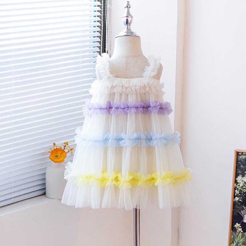 Girls dress Summer Thin Slip Skirt Childrens Western-style Princess Skirt Mesh Skirt Girls Skirt Slip Skirt White presale