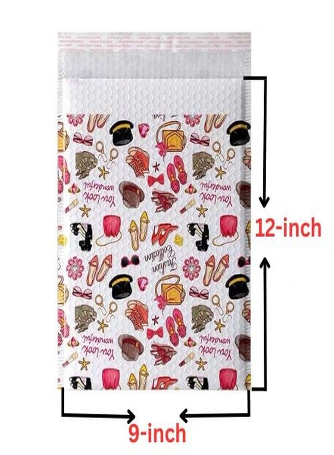 Breewell® Matte Poly Bubble Mailers, Self-Seal Padded Packaging Bags, with Bubble Lined Wrap, Rectangle, Clothes Pattern for Shipping Courier 12x9 Inches (Pack of 25 Bags) - Image 2