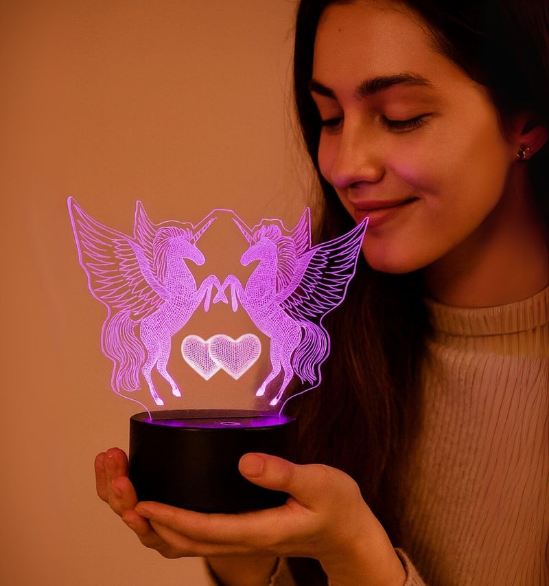 royalkart 3D Illusion Night Lamp | Unicorn Engraved LED Night Lamps | Anniversary, Birthday Gifts | Colour Changing Table Lamps | USB and Battery Powered | Gift for Boys and Girls - Image 4
