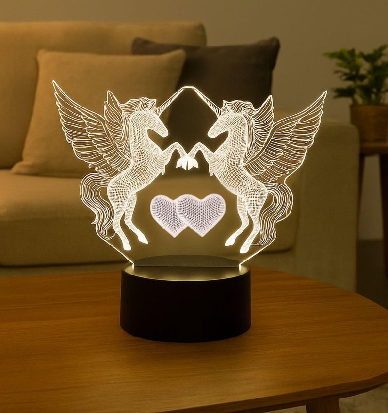royalkart 3D Illusion Night Lamp | Unicorn Engraved LED Night Lamps | Anniversary, Birthday Gifts | Colour Changing Table Lamps | USB and Battery Powered | Gift for Boys and Girls - Image 1