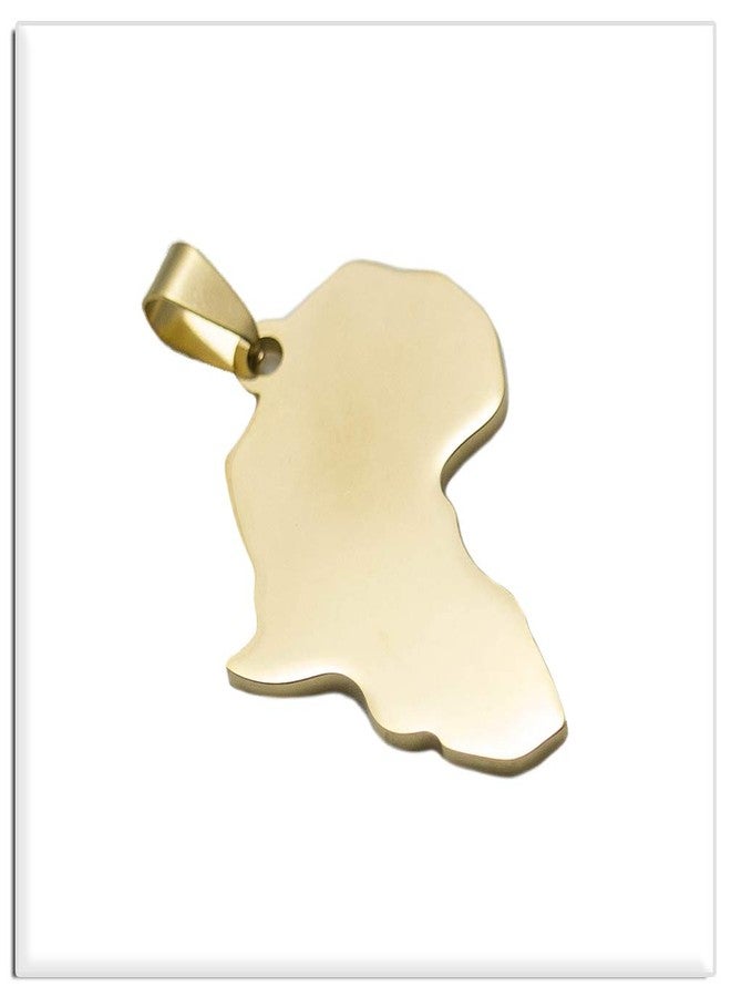 Xusamss Punk Rock Stainless Steel Africa Map Pendant Necklace,22inches Link Chain - Image 4