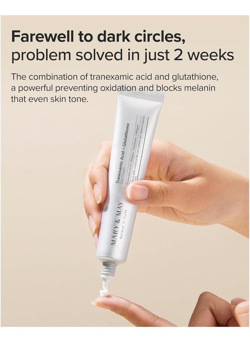 MARY & MAY Mary&May Glutathione Eye Cream Special Set – 30g + 2×12g | Korean Eye Cream for Dark Circles, Brightening & Anti-Aging with Powerful Antioxidants - Image 3