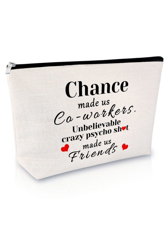 Sfodiary Coworker Leaving Gift Makeup Bag Coworker Gifts for Women Friendship Gifts for Colleague Cosmetic Bag Going Away Gift for Friend Coworker Birthday Christmas Retirement Gift Travel Cosmetic Pouch - Image 1