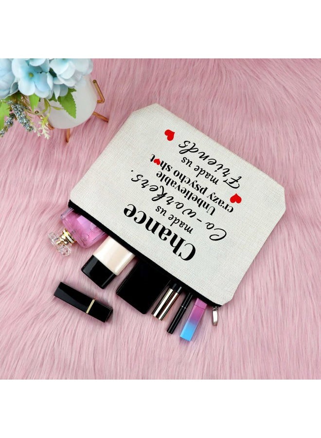 Sfodiary Coworker Leaving Gift Makeup Bag Coworker Gifts for Women Friendship Gifts for Colleague Cosmetic Bag Going Away Gift for Friend Coworker Birthday Christmas Retirement Gift Travel Cosmetic Pouch - Image 4