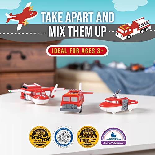 POPULAR PLAYTHINGS Magnetic Mix or Match® Vehicles, Fire & Rescue, Red and White - Image 3