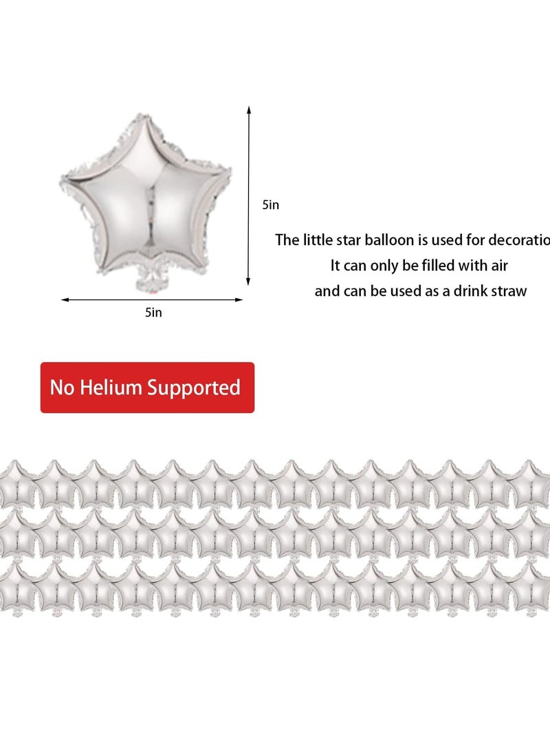 100Pcs 5'' Star Heart Foil Balloons Five-Pointed Star Heart Shape Balloons for Birthday,Wedding,Baby Shower, Gender Reveal, Engagement,Bridal Shower Decorations - Image 2