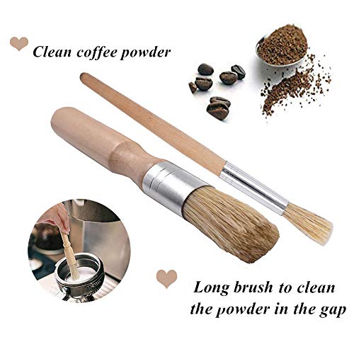 Ergonflow Coffee Machine Cleaning Brush Set - 4 Piece Set Including Wooden and Nylon Brushes for Grinders and Group Heads - Image 2