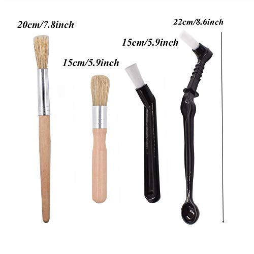 Ergonflow Coffee Machine Cleaning Brush Set - 4 Piece Set Including Wooden and Nylon Brushes for Grinders and Group Heads - Image 4