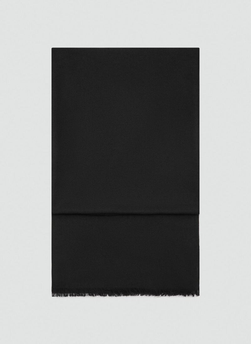 MANGO Plain Shawl With Frayed Ends  - Image 1