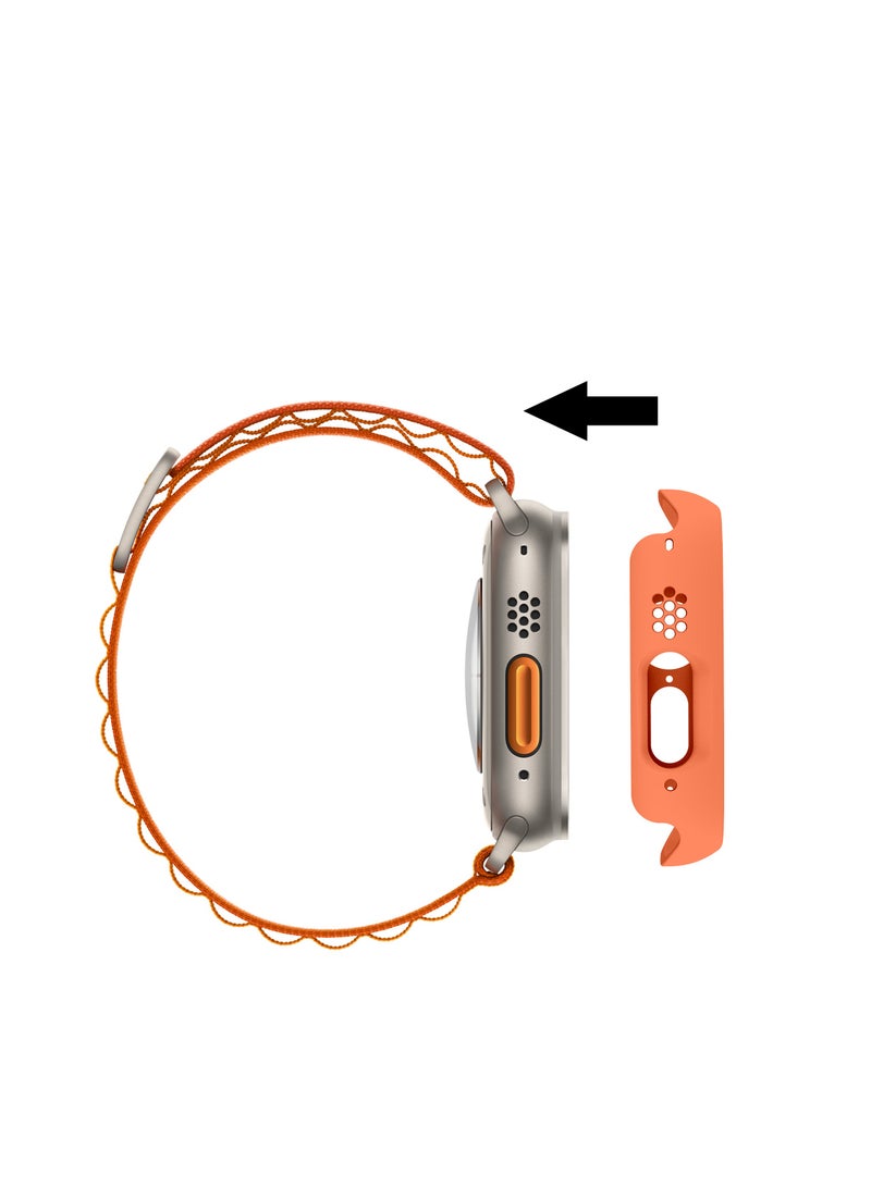 GULFLINK PC Half Case Protector frame Compatible with Apple Watch Series 8 ULTRA 49 mm Orange  - Image 3