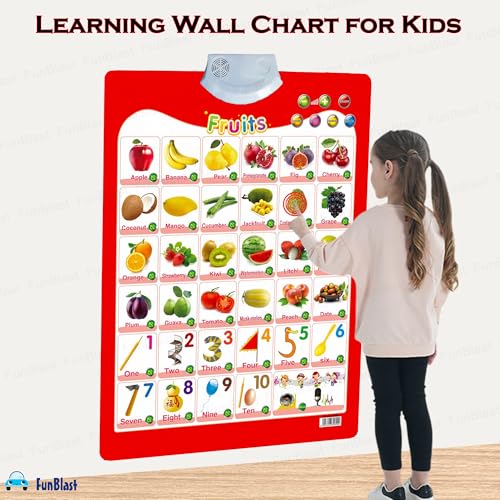 FunBlast Audio Learning Chart for Kids – Animal Theme Interactive Educational Learning Wall Chart for Kids, Musical Learning, Test, Continue & Spelling Modes Learning Kit - 55 x 40 cm - Image 5