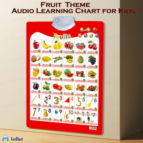 FunBlast Audio Learning Chart for Kids – Animal Theme Interactive Educational Learning Wall Chart for Kids, Musical Learning, Test, Continue & Spelling Modes Learning Kit - 55 x 40 cm - Image 4