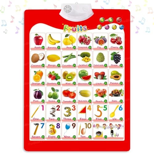FunBlast Audio Learning Chart for Kids – Animal Theme Interactive Educational Learning Wall Chart for Kids, Musical Learning, Test, Continue & Spelling Modes Learning Kit - 55 x 40 cm - Image 1