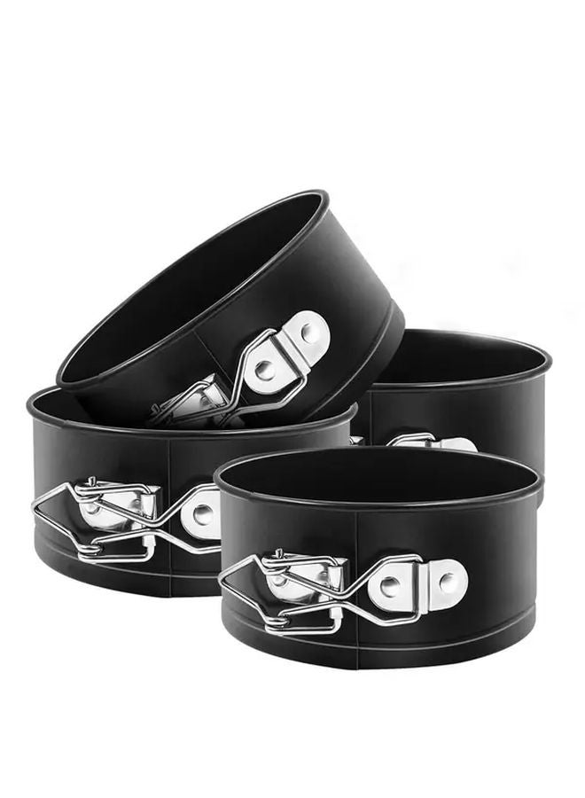 4pcs 4 Inch Mini Cake Pans With Removable Bottoms Oven Safe Carbon Steel Muffin Tins - Image 2