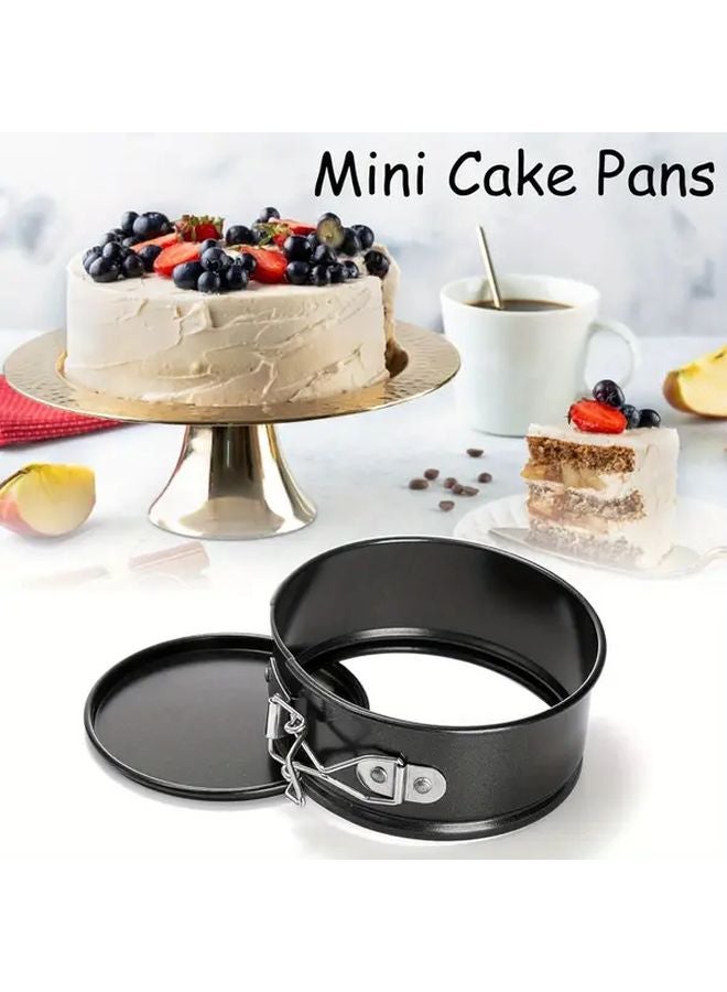 4pcs 4 Inch Mini Cake Pans With Removable Bottoms Oven Safe Carbon Steel Muffin Tins - Image 4