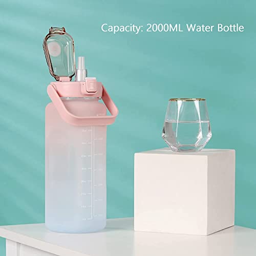 4tens Unbreakable Water Bottle with Motivational Time Marker Sipper Bottle for Adults Water bottle for Gym Office Leakproof Durable Pack of 3 (Pink) - Image 4