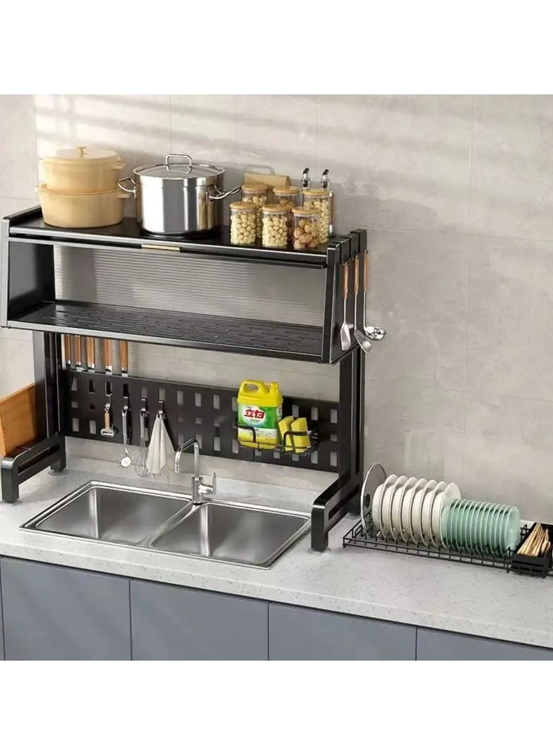 Huitich Space Saving Kitchen Sink with Shelf and Drainer The Counter Dish Rack with Cover  - Image 4