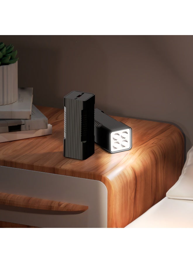 بورودو بنك طاقة 10000 مللي أمبير/ساعة، شاحن محمول من لوميرا، حماية مدمجة، PD 20 واط، QC 22.5 واط، مع مصباح يدوي متعدد الأوضاع مدمج، منافذ USB-C وUSB-A - أسود - Image 2