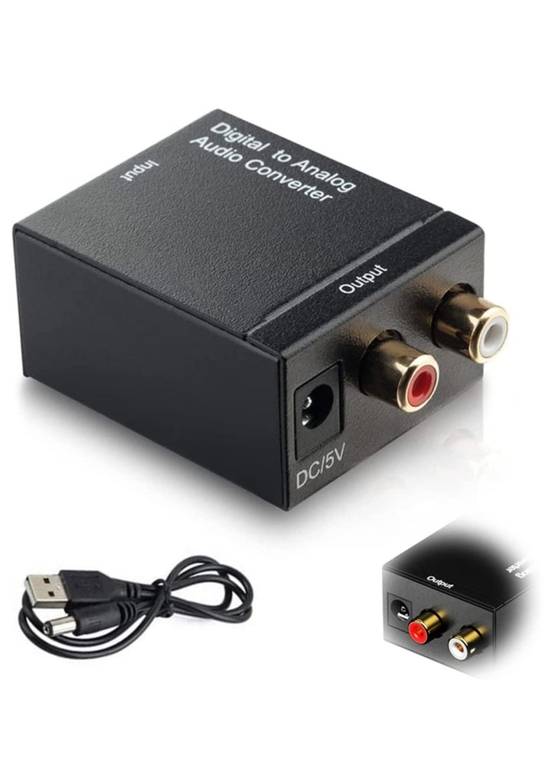 Digital to Analog Audio Converter Adapter DAC SPDIF Optical to L/R RCA to Jack with Fiber and USB Cable for PS3 HD DVD PS4 Amp Apple TV Home Cinema - Image 1