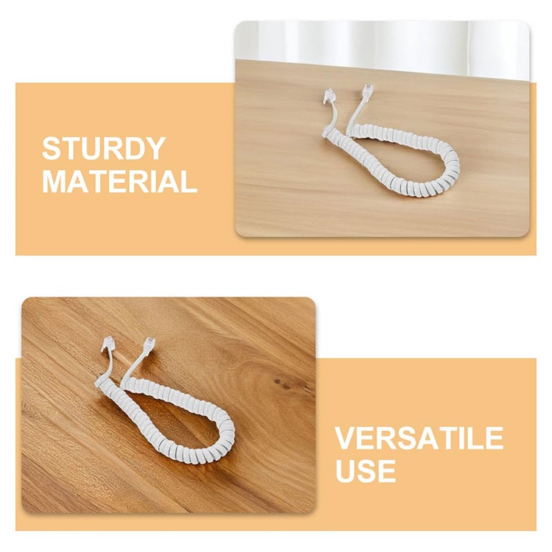 3Pcs Stretchable Anti Tangle Coil Cord for Landline Phone Receiver Home Office Telephone Cable - Image 3