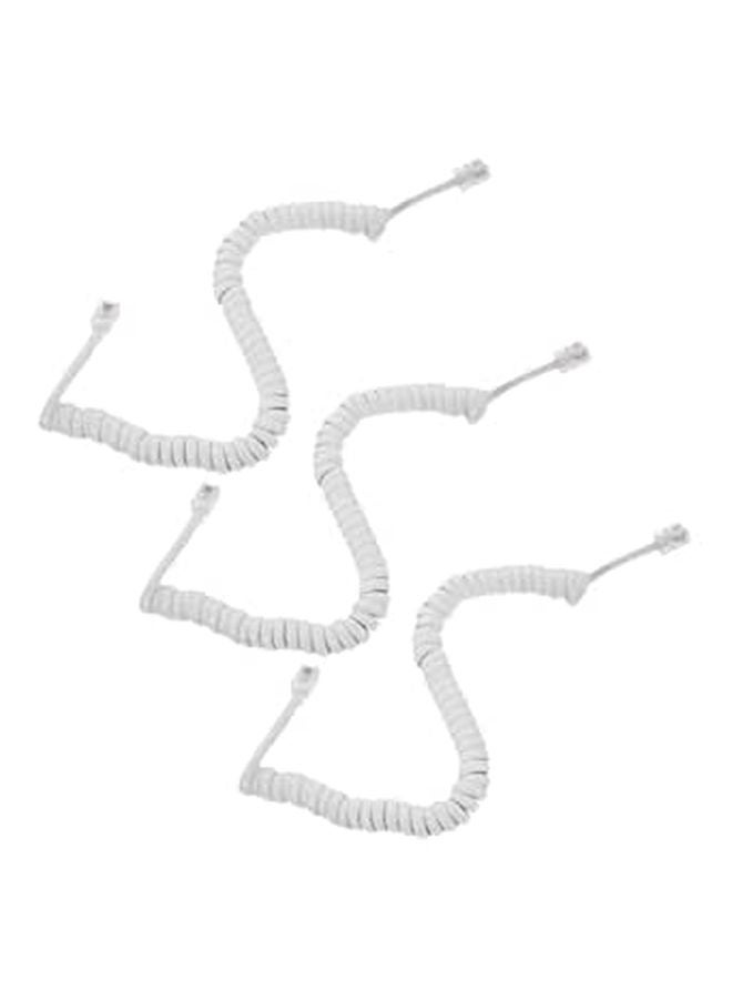 3Pcs Stretchable Anti Tangle Coil Cord for Landline Phone Receiver Home Office Telephone Cable - Image 1
