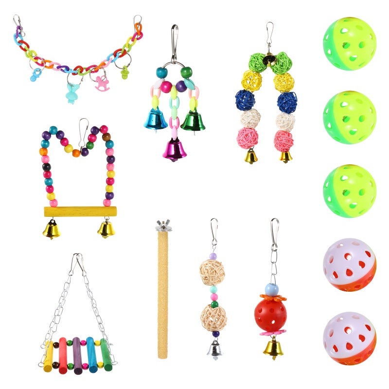 13Pcs Parrot Toys Adorable Assortment Playthings Pet Bird Playing Toys - Image 1