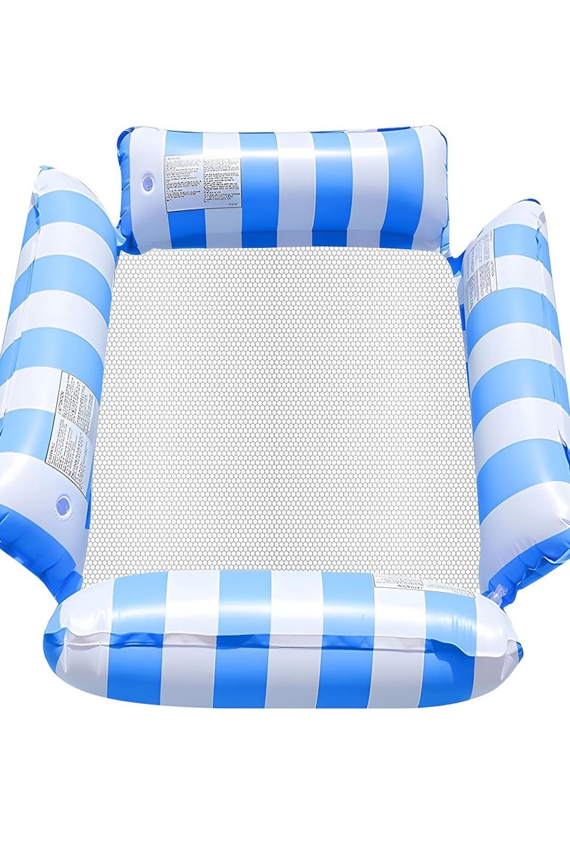 Rwnq Blue Inflatable Adult Lounger Float Comfortable Pool & Beach 4-Way Inflatable Multi-Purpose Pool Lounger - Adult Lounger - Swimming Accessories - Water Float - Water Toys. - Image 1