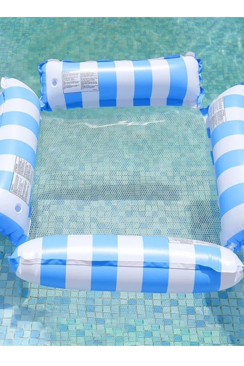 Rwnq Blue Inflatable Adult Lounger Float Comfortable Pool & Beach 4-Way Inflatable Multi-Purpose Pool Lounger - Adult Lounger - Swimming Accessories - Water Float - Water Toys. - Image 3