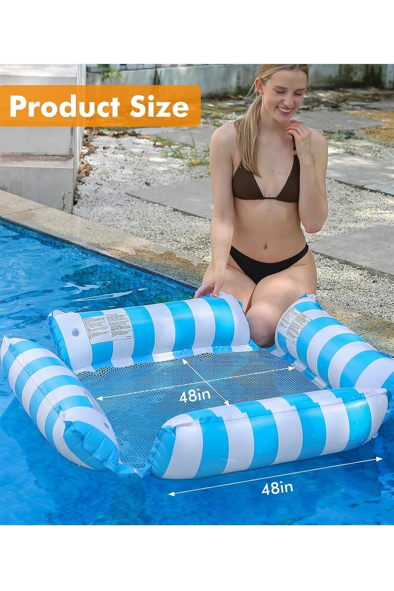 Rwnq Blue Inflatable Adult Lounger Float Comfortable Pool & Beach 4-Way Inflatable Multi-Purpose Pool Lounger - Adult Lounger - Swimming Accessories - Water Float - Water Toys. - Image 5