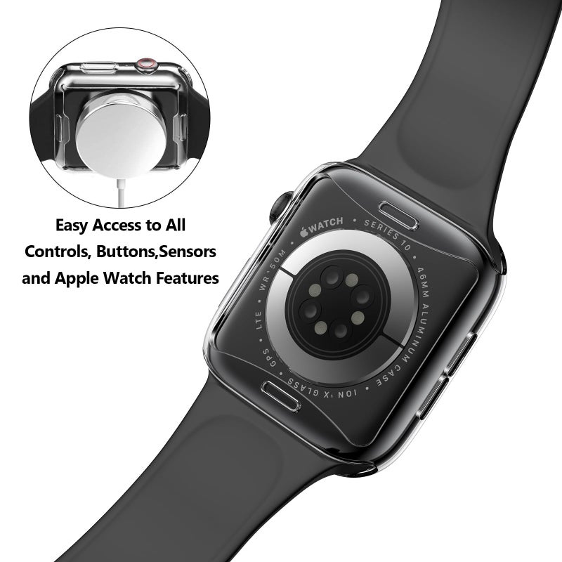 JULK [2 Pack] JULK 46mm Case with Screen Protector for Apple Watch 11 (2025), Slim Guard Bumper, Full Coverage Soft TPU Protective Cover for iWatch Series 11/10 46mm, 2 Transparent - Image 5