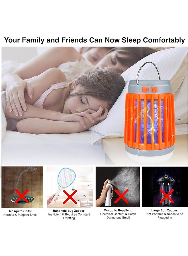 JCB CHIC صاعق البعوض، عبوتان من لمبة إضاءة صاعق الحشرات بالطاقة الشمسية، 3 في 1 صاعق البعوض USB قابل لإعادة الشحن للتخييم، IPX6 صاعق الحشرات المحمول المقاوم للماء للاستخدام الخارجي والداخلي - Image 5